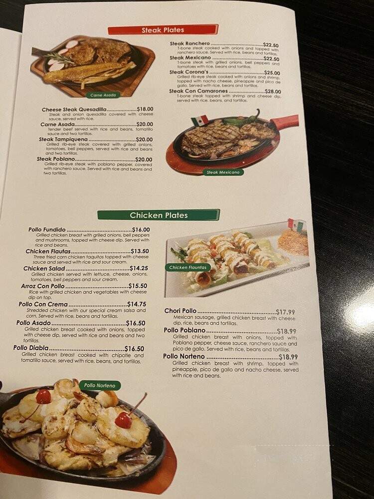 Corona's ll Authentic Mexican Restaurant - Brockport, NY menu_pic