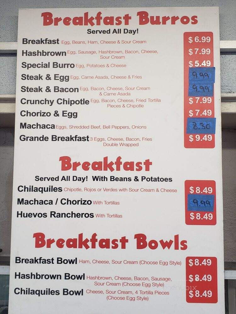 Cotija Mexican Food - Chula Vista, CA menu_pic