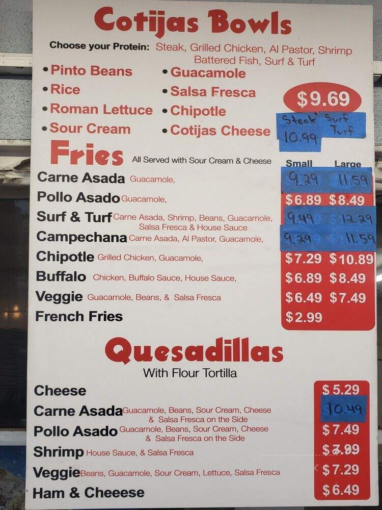 Cotija Mexican Food - Chula Vista, CA menu_pic