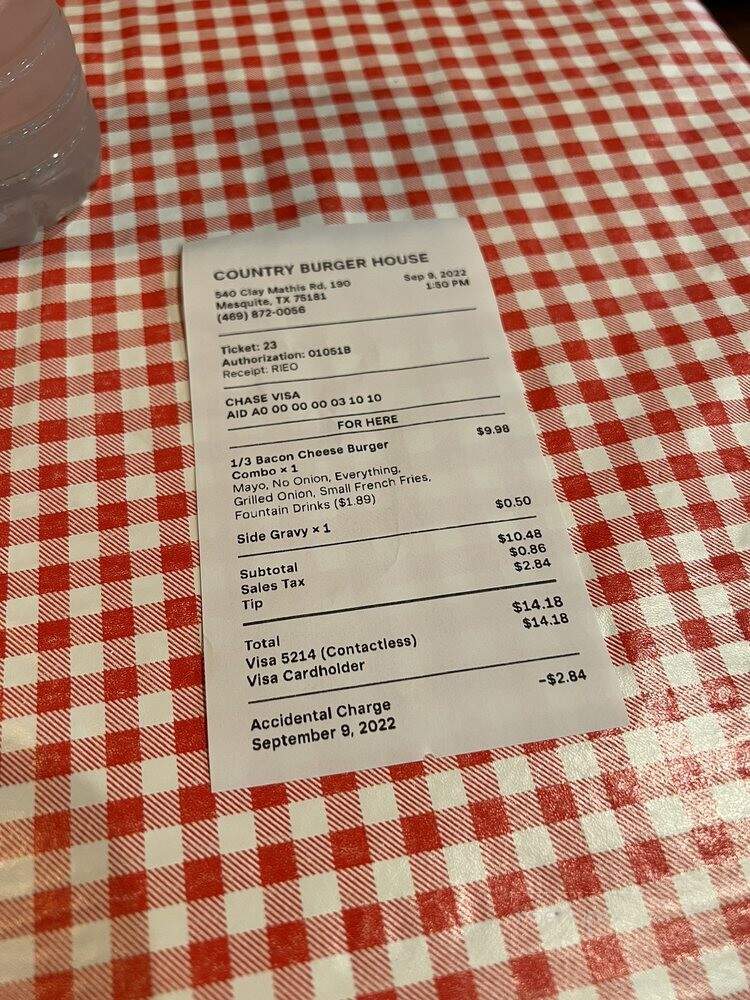 Country Burger House - Mesquite, TX menu_pic