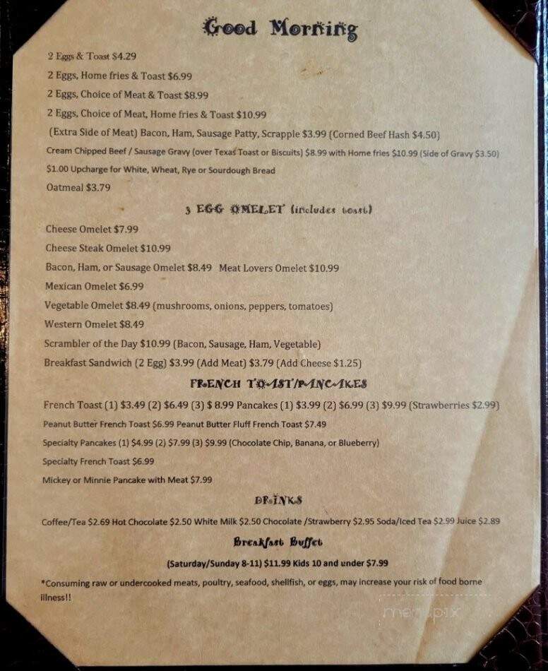 The Country Corner Cafe - Elysburg, PA menu_pic