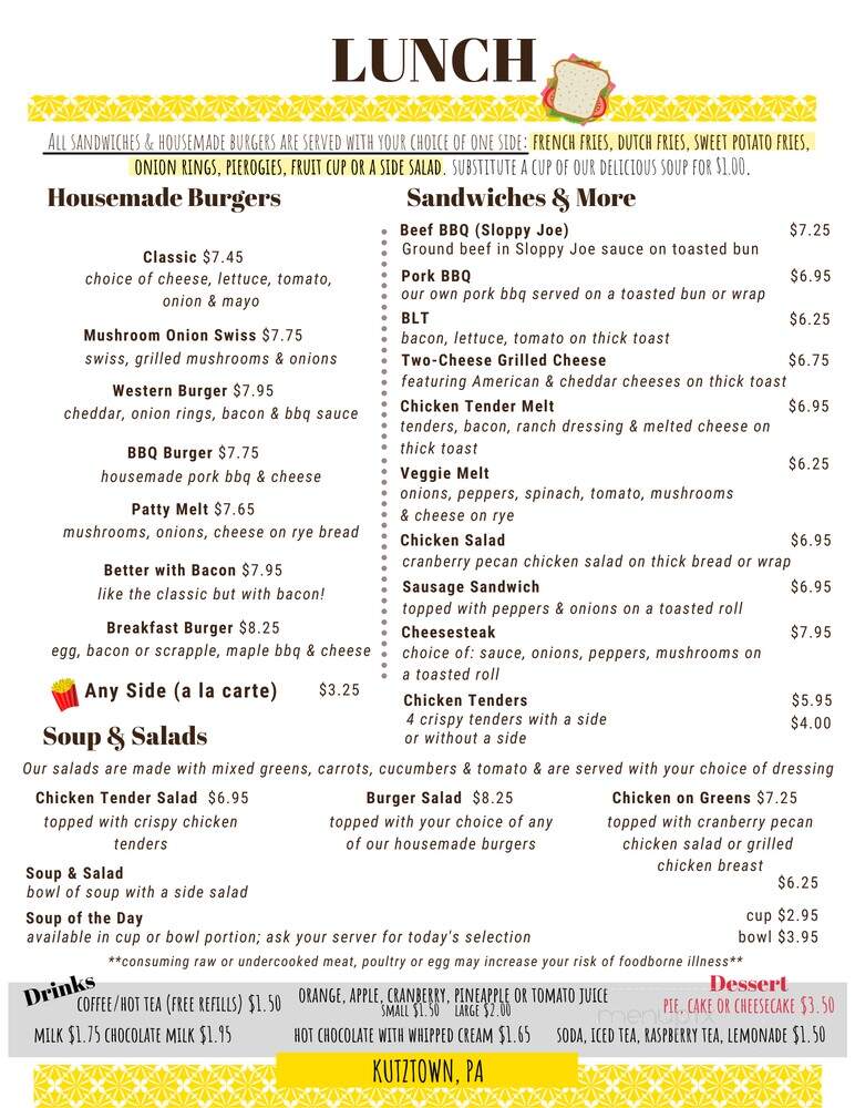 Countryside Eatery - Kutztown, PA menu_pic