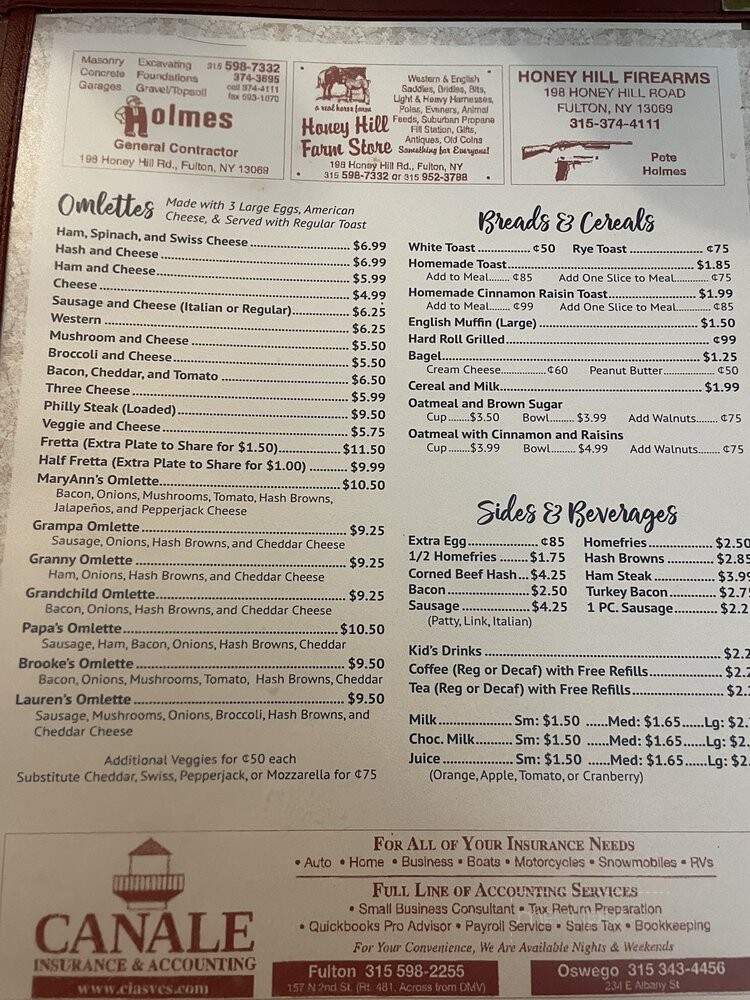 Country Time Cafe - Phoenix, NY menu_pic