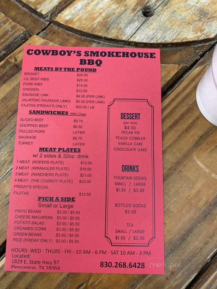 Cowboy Smokehouse BBQ - Pleasanton, TX