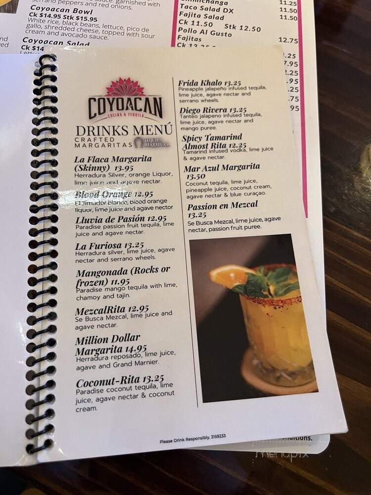 Coyoacan Cocina & Tequila - Lake Mary, FL menu_pic