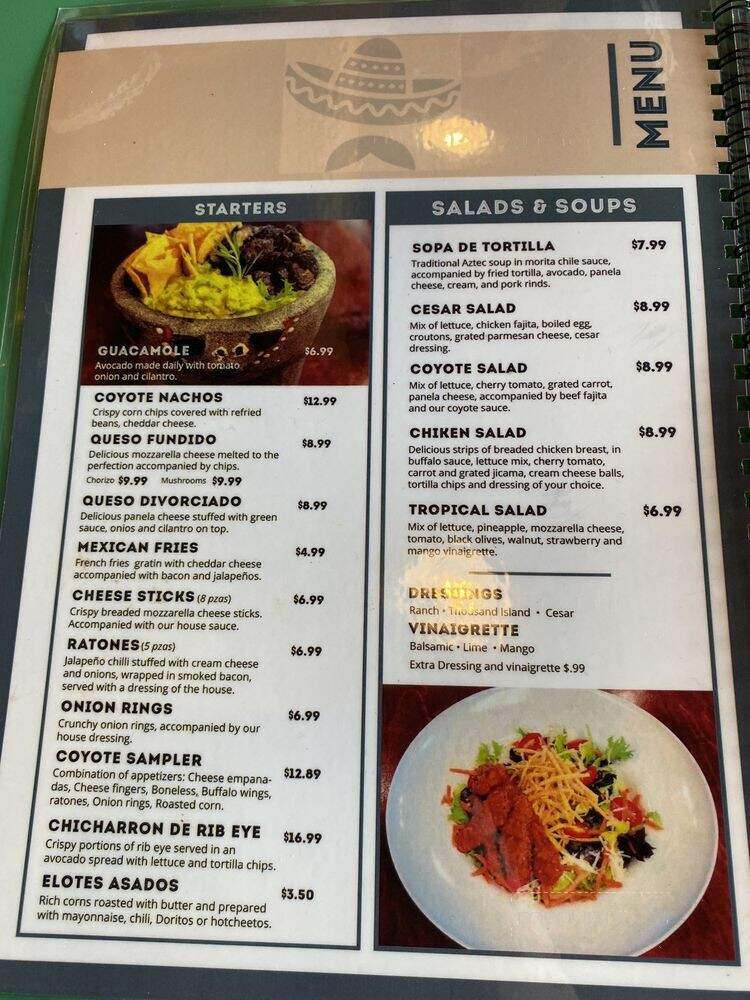 Coyote Cantina & Grill - McAllen, TX menu_pic