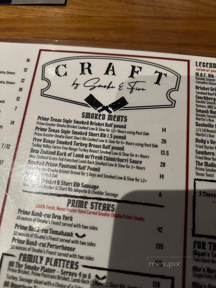 Craft by Smoke & Fire - Pasadena, CA menu_pic