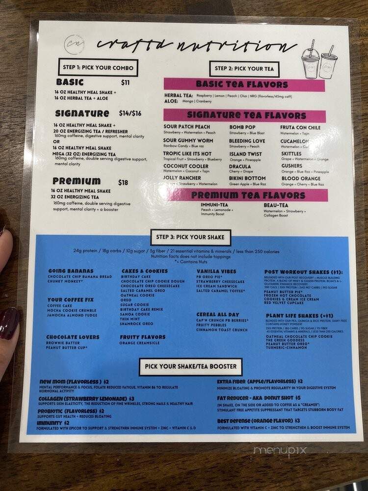 Craft'd Nutrition - Lakewood, CA menu_pic