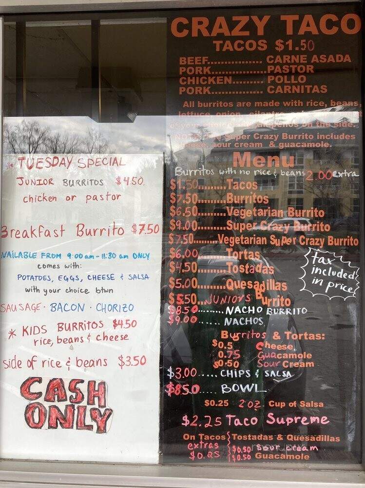 Crazy Taco - Chico, CA menu_pic