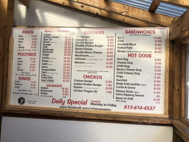 Crispy Chips - Ottawa, ON menu_pic