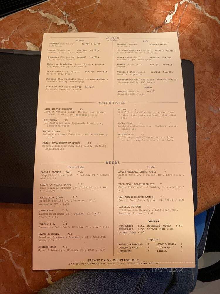 Crocketts - Dallas, TX menu_pic