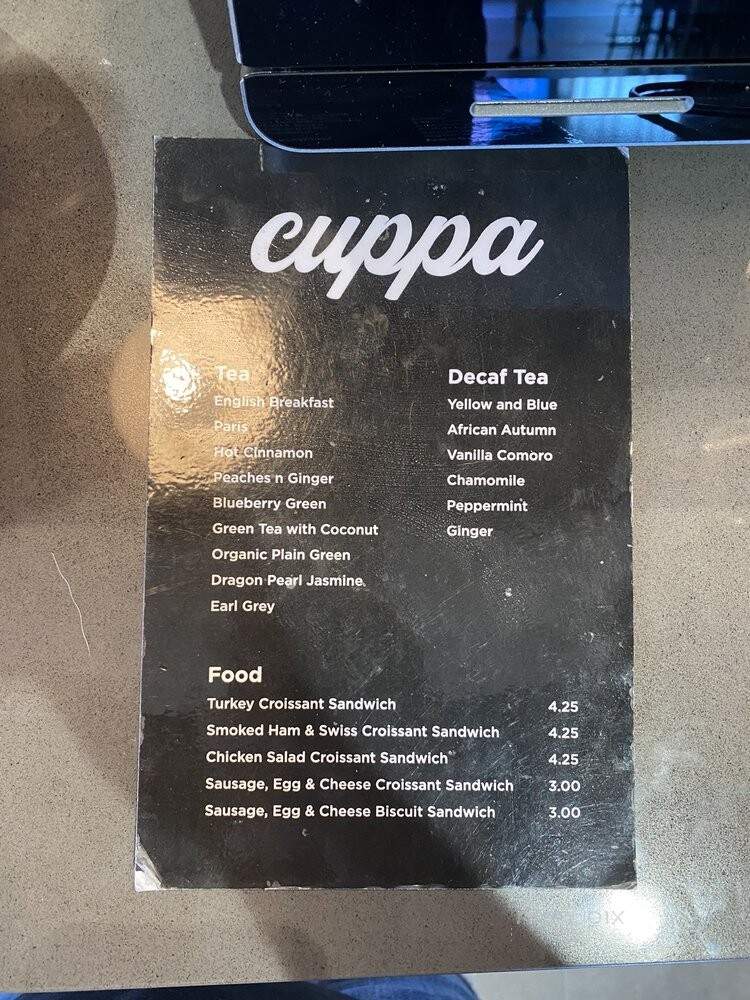 Cuppa Espresso Bar - Euless, TX menu_pic