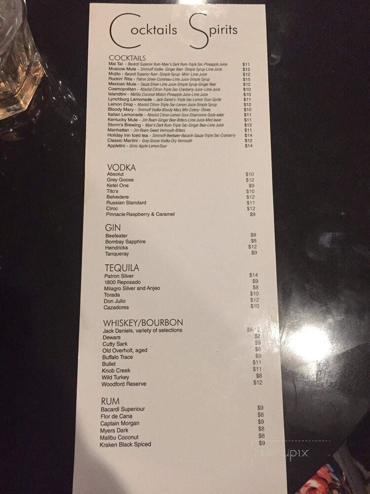Crystal Lounge @ Holiday Inn - Burbank, CA menu_pic