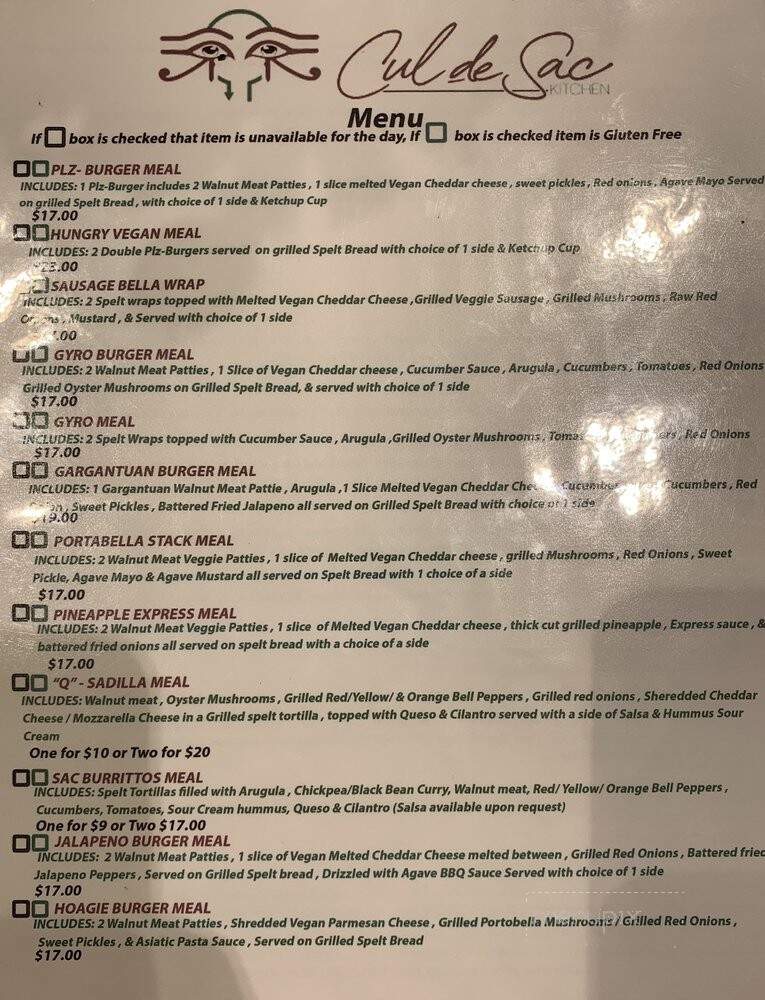 Cul de Sac Kitchen - Indianapolis, IN menu_pic