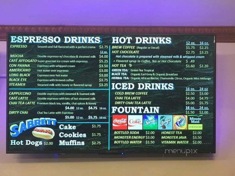 Curiosities Coffee and Ice House - Jim Thorpe, PA menu_pic