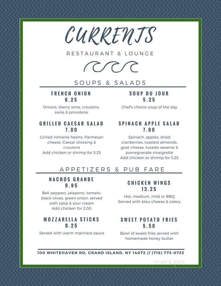 Currents Restaurant - Located in The Holiday Inn Grand Island - Grand Island, NY menu_pic