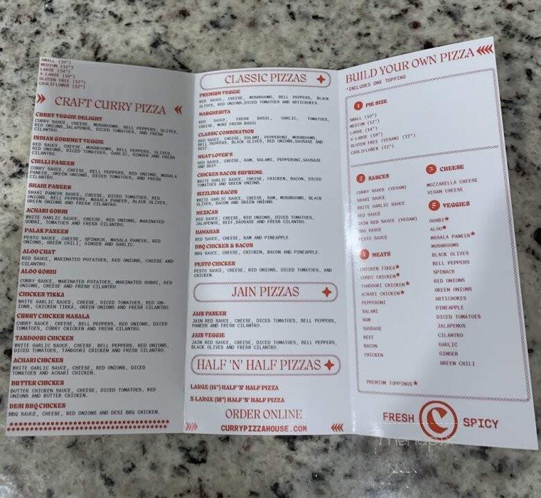 Curry Pizza House - Folsom, CA menu_pic