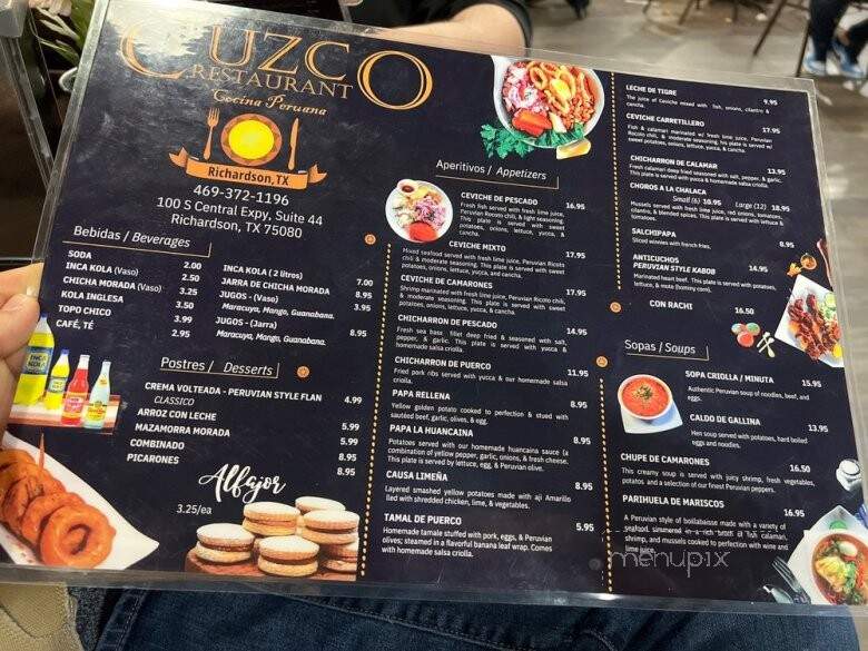 Cuzco Cuisine Peruvian Restaurant - Richardson, TX menu_pic