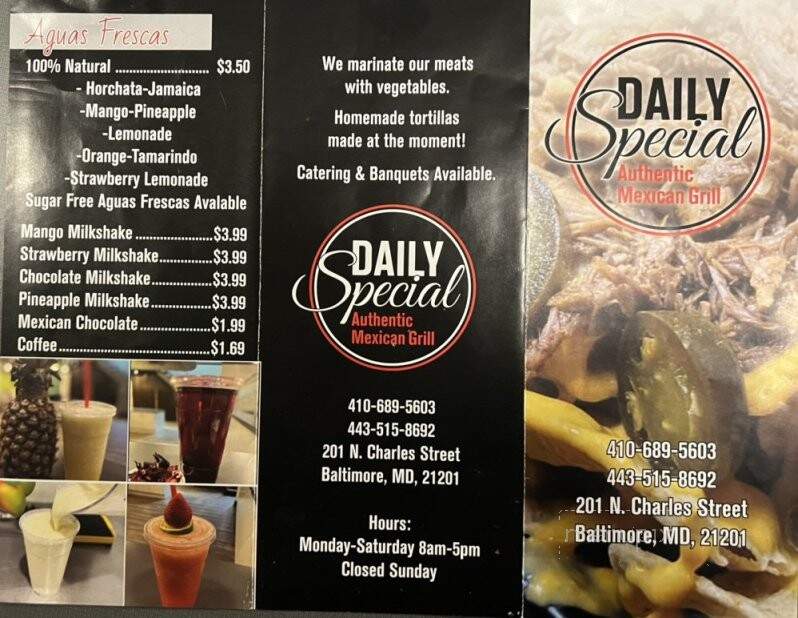 Daily Special Authentic Mexican Grill - Baltimore, MD menu_pic