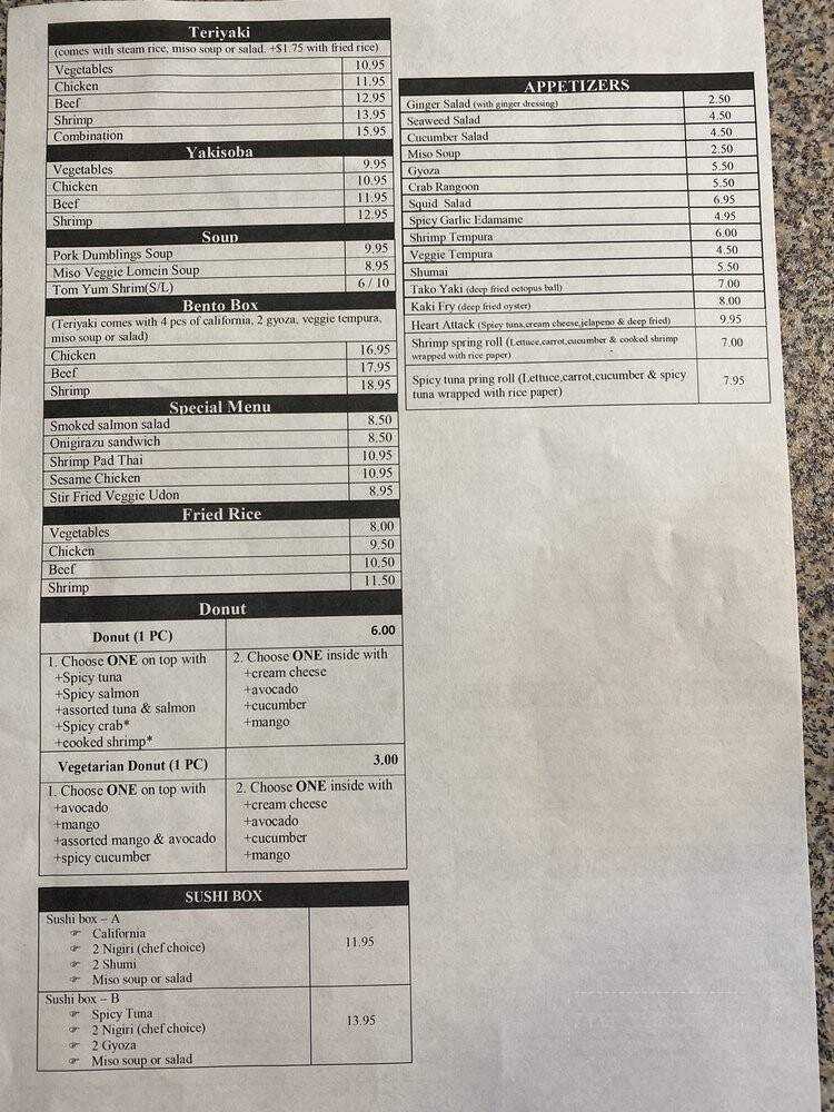 Daisuki Sushi - Louisville, KY menu_pic