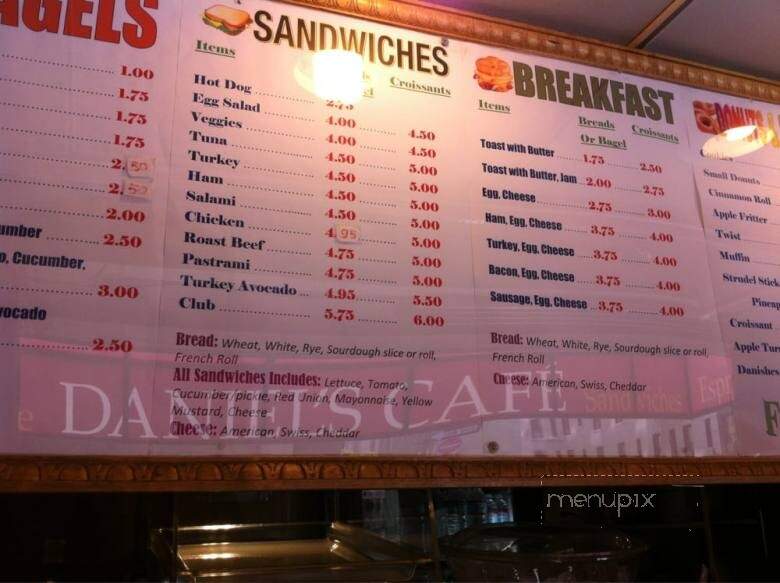 Daniels Cafe - San Francisco, CA menu_pic