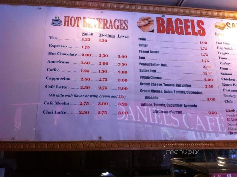 Daniels Cafe - San Francisco, CA menu_pic