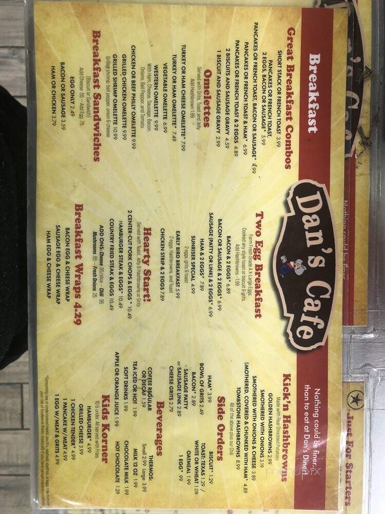 Dans Diner - Hattiesburg, MS menu_pic