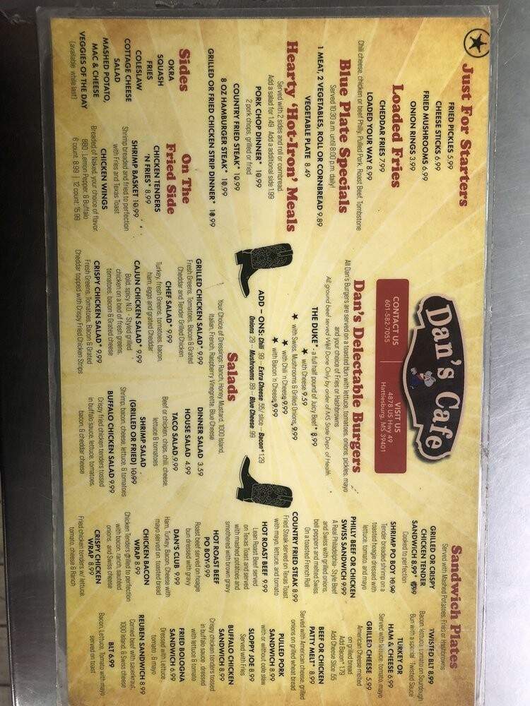 Dans Diner - Hattiesburg, MS menu_pic