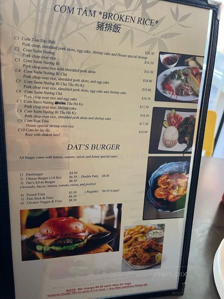 Dat Ky - Sacramento, CA menu_pic