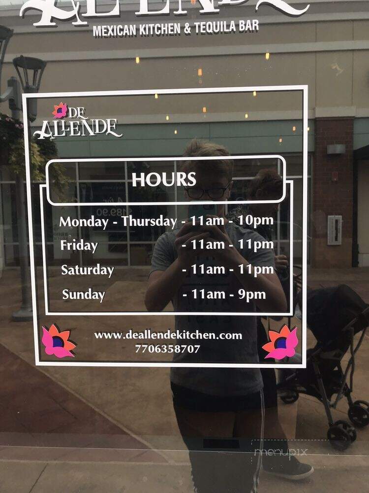 De Allende - Woodstock, GA menu_pic