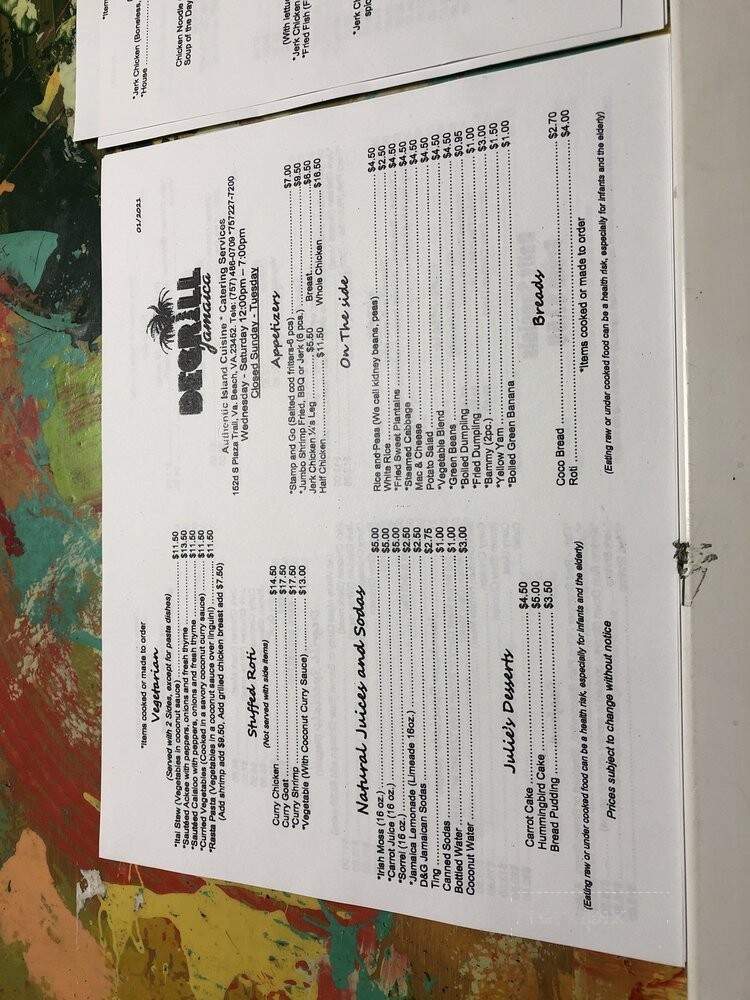 Degrill Jamaica Restaurant - Virginia Beach, VA menu_pic