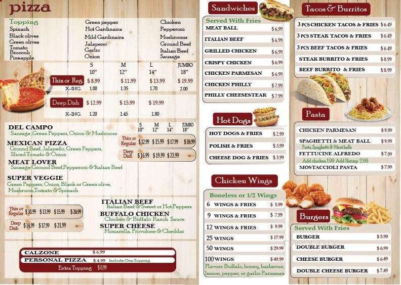 Nene's Pizza Oven - Chicago, IL menu_pic