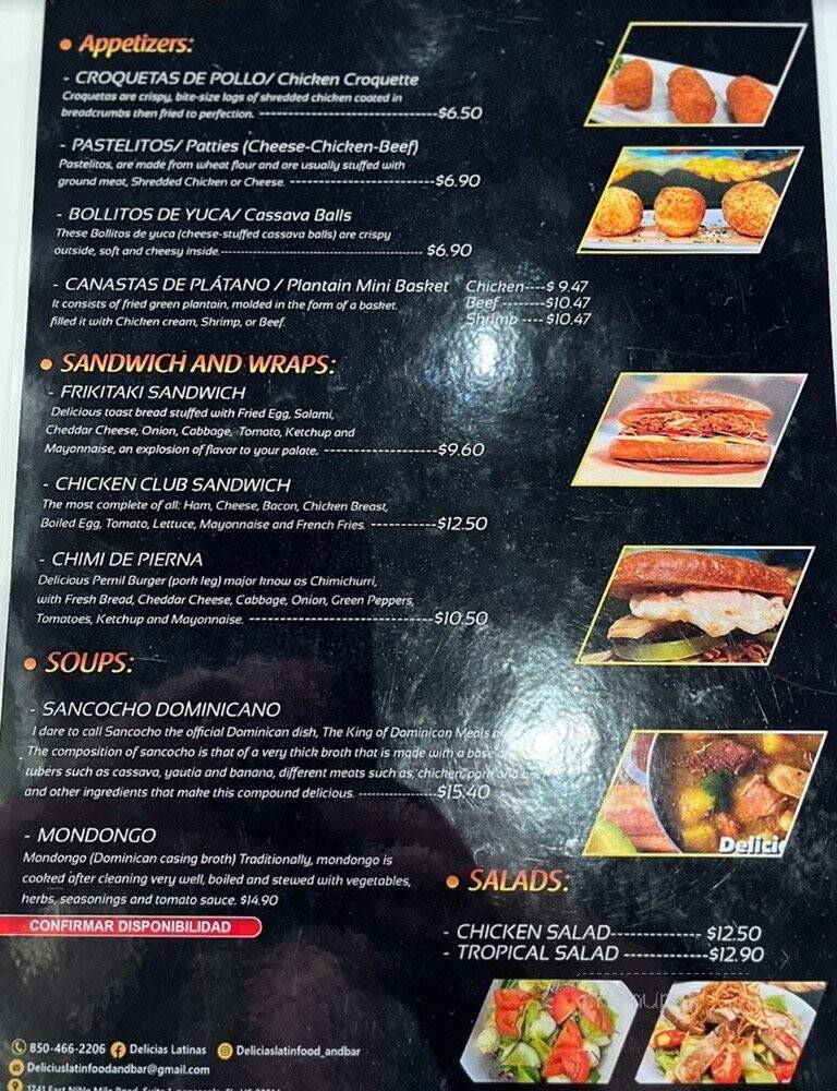 Delicias Latin Food and Bar - Pensacola, FL menu_pic