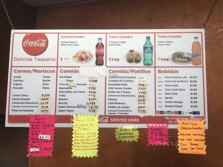 Delisia's Taqueria - Salinas, CA menu_pic