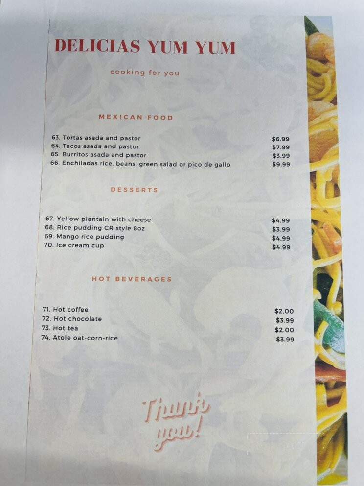 Delicias Yum Yum - Dodge City, KS menu_pic