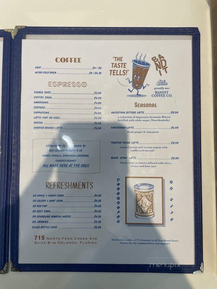 Deli Desires - Orlando, FL menu_pic