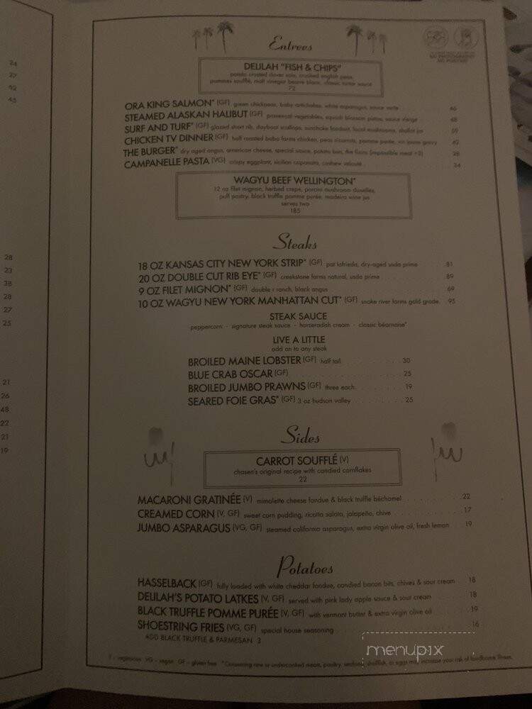 Delilah - Las Vegas, NV menu_pic