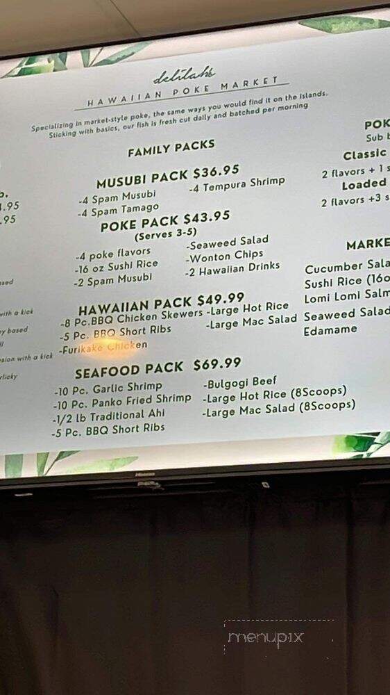 Delilah's Market Poke + Sushi Burrito - Sacramento, CA menu_pic