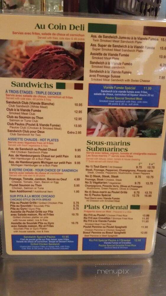 Deli Paulos - Montreal, QC menu_pic