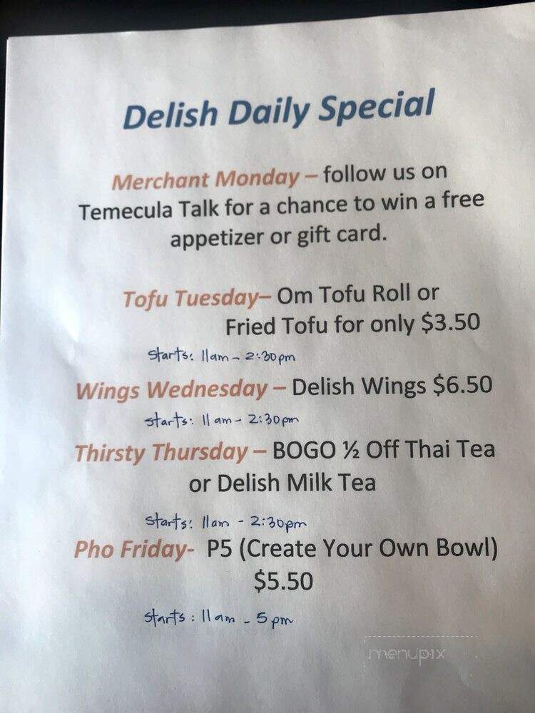 Delish Vietnamese & Vegetarian Cuisine - Temecula, CA