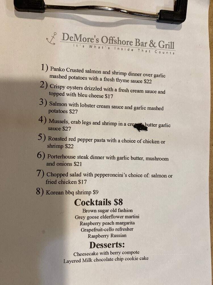 Off Shore Bar & Grill - Willoughby, OH menu_pic