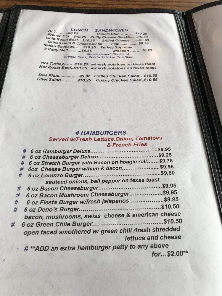 Deno's I-76 - Keenesburg, CO menu_pic