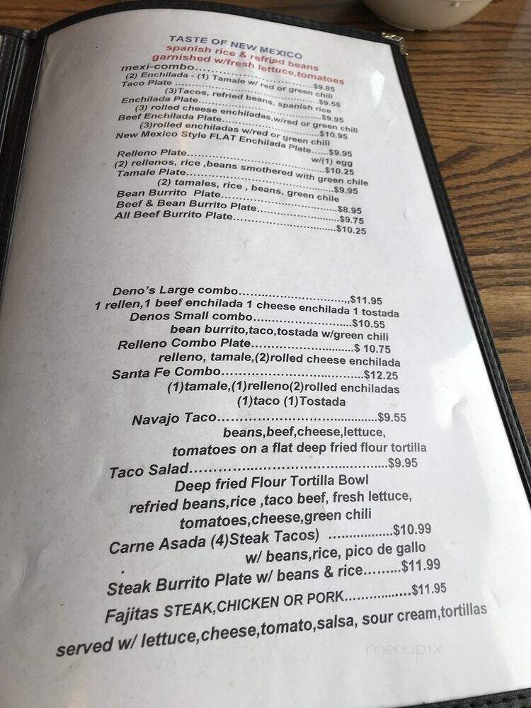 Deno's I-76 - Keenesburg, CO menu_pic