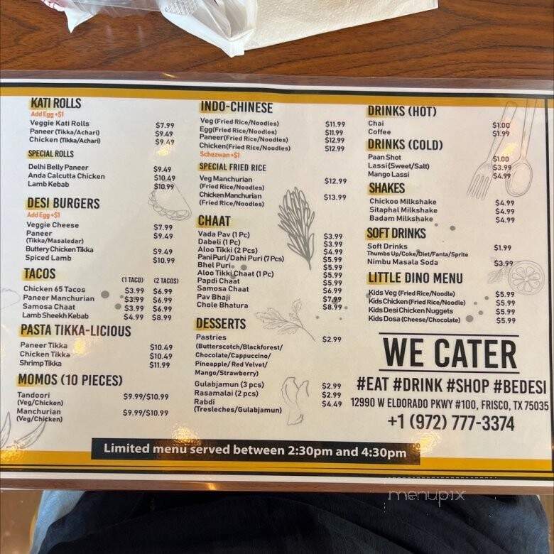 Desi District Market and Eatery - Frisco, TX menu_pic