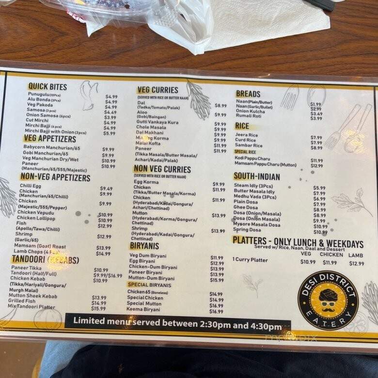 Desi District Market and Eatery - Frisco, TX menu_pic