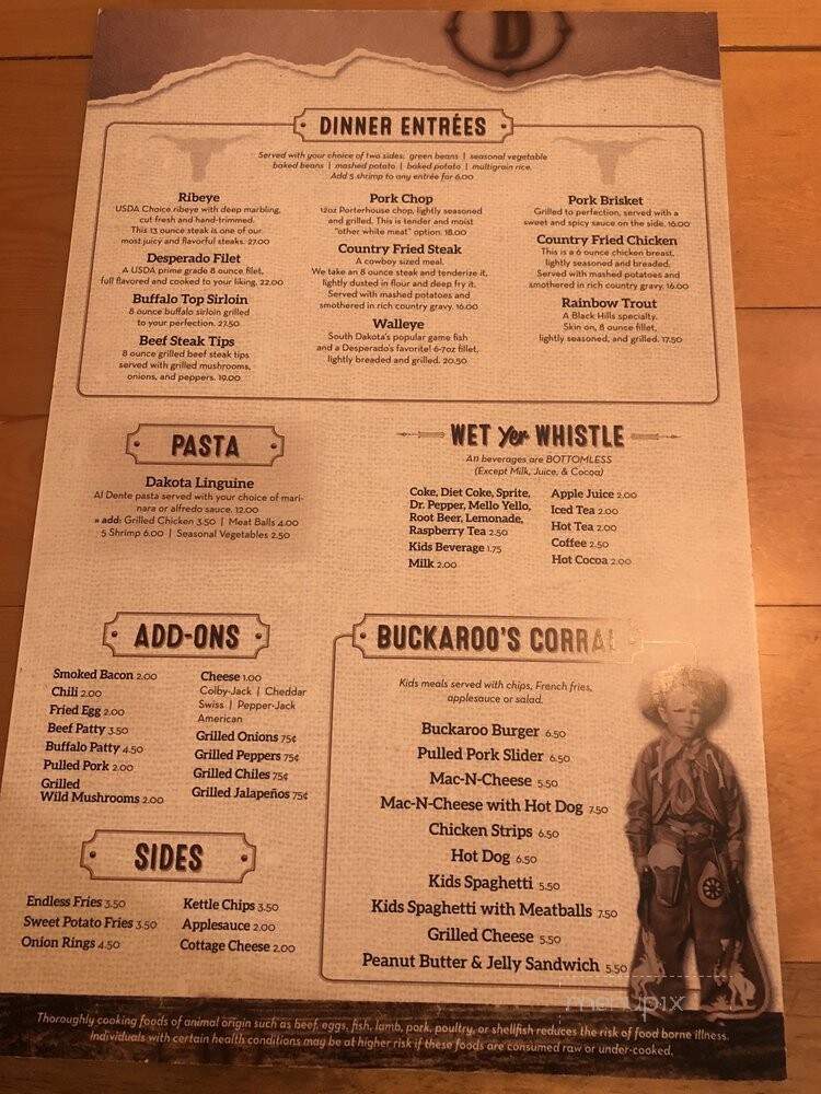 Desperados Cowboy Cuisine - Alpena, SD menu_pic