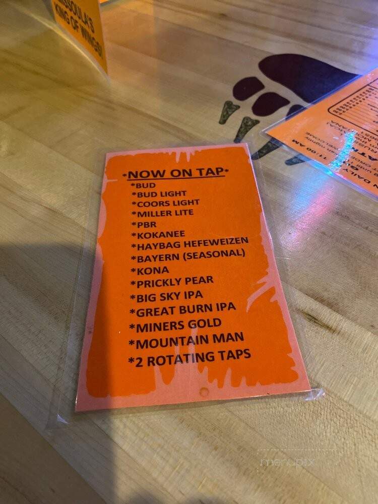 Desperado Sports Tavern - Missoula, MT menu_pic