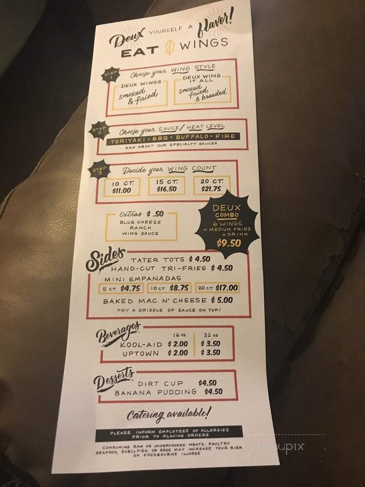 DeuxWings - Easton, PA menu_pic