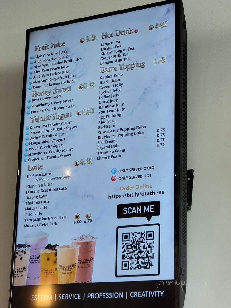 Ding Tea Athens - Athens, GA menu_pic