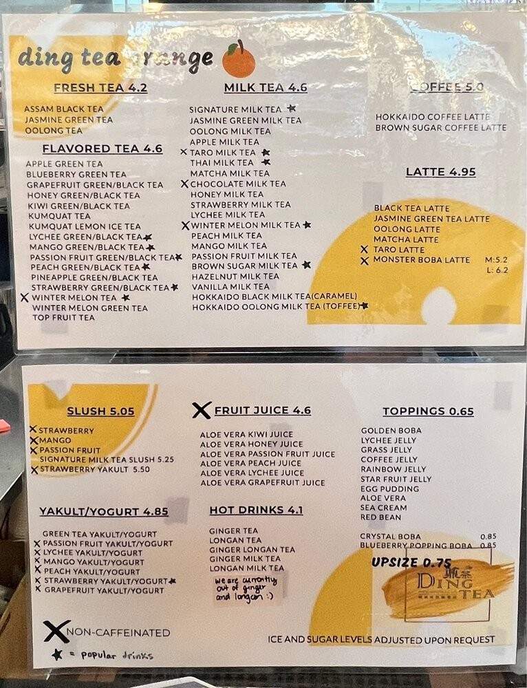 Ding Tea Orange - Orange, CA menu_pic